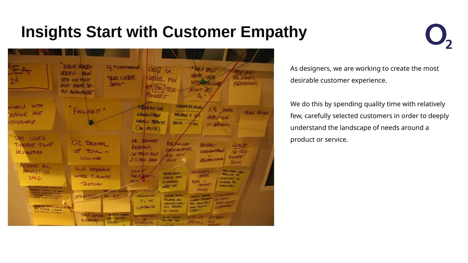 Starting with customer empathy. Time with carefully selected customers exposed the needs behind purchase and renewal decisions. Research observations were collected and connected into a shared evidence base.